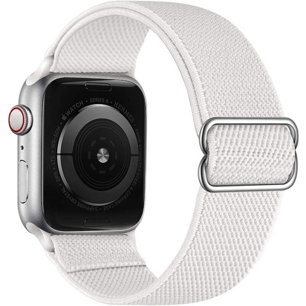 Elastisk Nylon Solo Loop Rem for Apple Watch Band 44mm 40mm 38mm 42mm Justerbart Armbånd iWatch Series 3 4 5 6 Se Armbånd Yellow 38mm or 40mm
