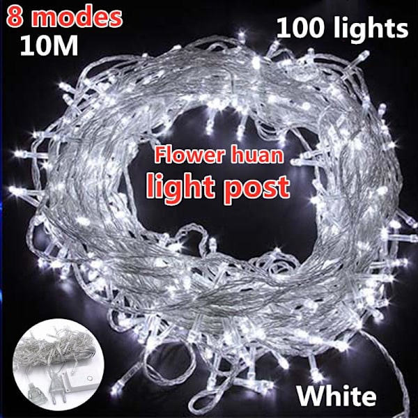 10M Fönstergardin LED-ljusslinga Istapp Fairy Bröllopsfest Juldekor Multicolor 3M