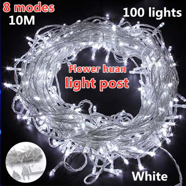 10M Vinduesgardin LED Lys Istap Lyskæde Eventyr Bryllupsfest Juledekoration Warm white 3M