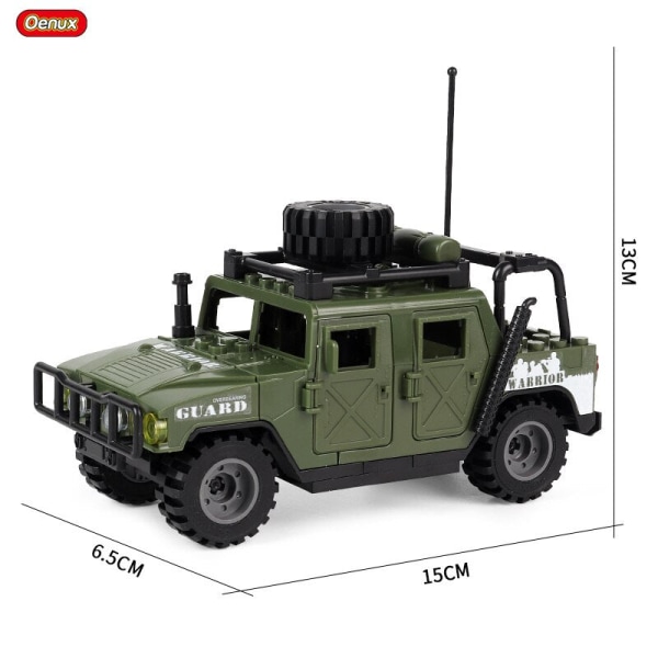 Militär Jeep Bil Fordonsmodell Byggkloss Mini Armésoldater Figurer Upplysande Tegelsten MOC Leksak För Barn Present Military Vehicle 4