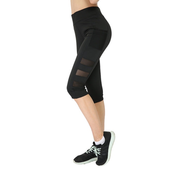 Yogabyxor Dam Löpning Träning Tights Fitness Kvinnliga Sportleggings Black S