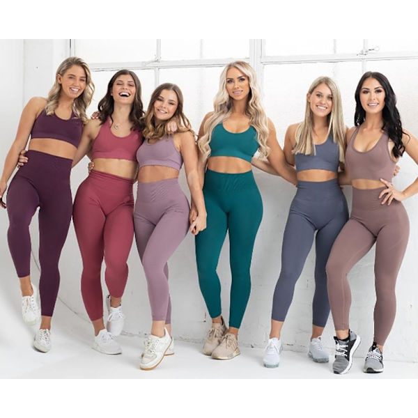 Joogasetit Naisten Leggingsit + Rintaliivit Nainen Kuntosalivaatteet Urheilupuvut 01Red Set M