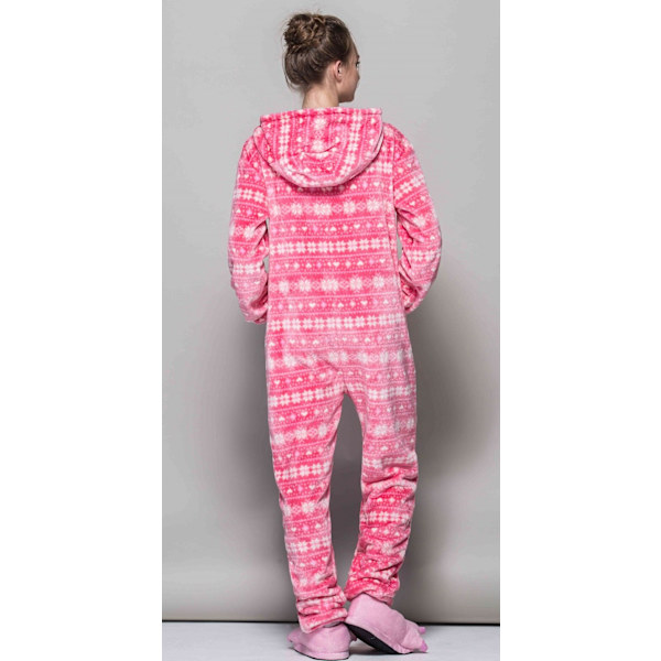 Naisten lumihiutalepyjama Flanelli Talvi Pyjama Sarjakuva Punainen Lintu Seksikäs Hupullinen Pijama Yöasut Onesies Aikuisille Red M