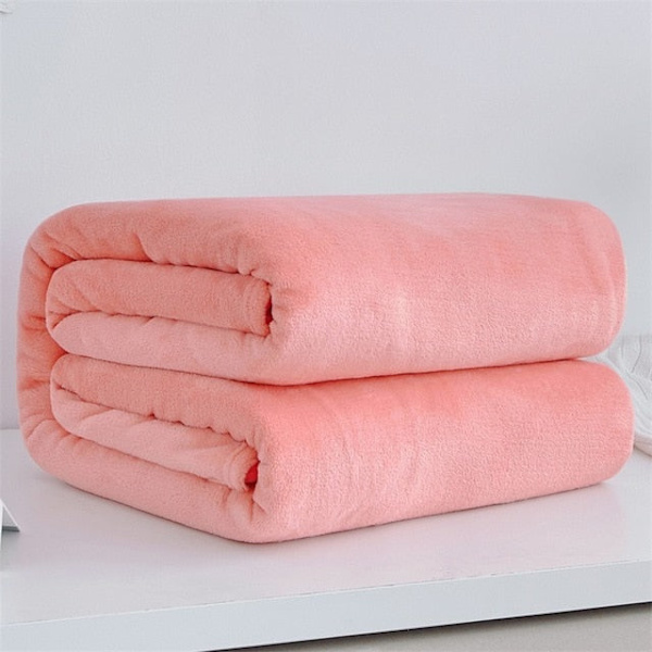 Mjuka Varma Korall Fleece Filtar för Sängar Faux Fur Mink Pläd Enfärgad Sofföverdrag Överkast Vinter Plädar Jade A 180x200cm(71x78inch)