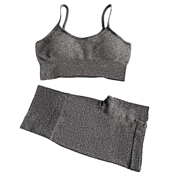Joogasetti Urheilupuku Treenaus Aktiivivaatteet Fitness Kuntosalisetit Naisille Gray  Leggings L