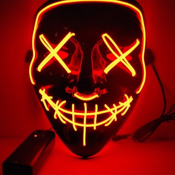 Huggyed Wuggyed Mask Cosplay Halloween Neon Mask Led Mask Masque Masquerade Party Masker Light Glow In The Dark Masker för presenter A-White Light