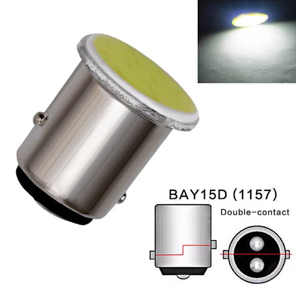 10 st Bil LED-lampor 1156 BA15S COB*12SMD Lastbil DRL Varselljus 1157 BAY15D Bromsstopp Signal Glödlampor 24V Tillbehör T10 1157 BAY15D 10pcs