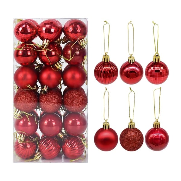 1 box Julkulor Julgransprydnader Boll Xmas Hängande trädhängen Hem Festdekor 2023 Nyårspresent Noel Navidad 24pcs blue as picture