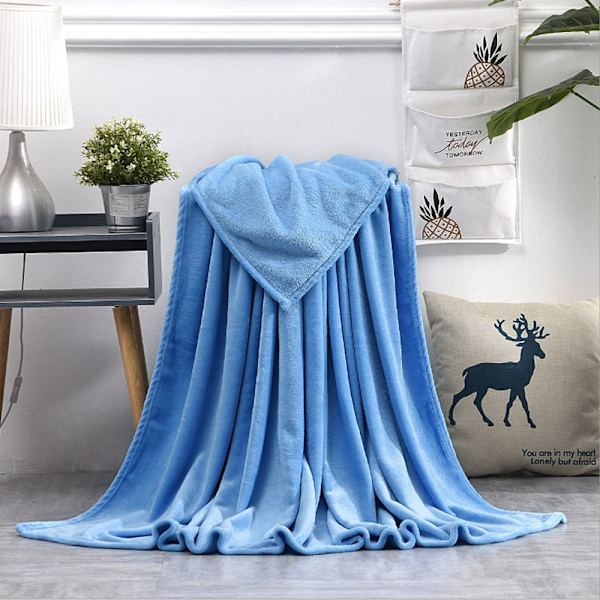 Mjuk Varm Korall Fleece Filt Vinterlakan Överkast Sofffilt 230Gsm 8 Storlekar Lätt Tunn Maskintvättbar Flanellfilt White 100x140cm