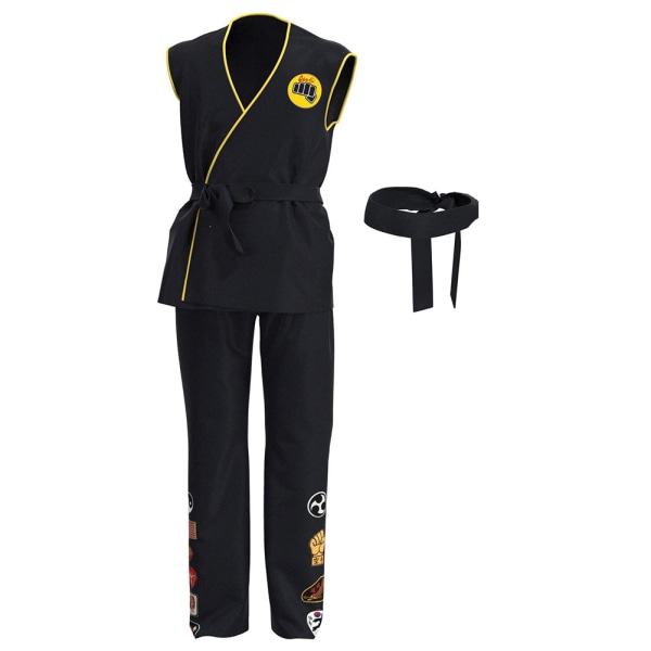 Cobra Kai Cosplay -asu, paita, housut, Halloween-karnevaalipuku Male 160