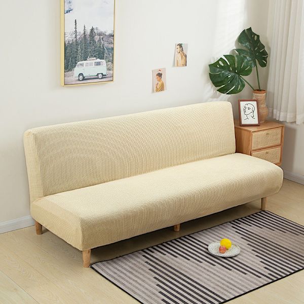 Överdrag Polar Fleece Tyg Ärmlös Bäddsoffa Skydd Enfärgad Utan Armstöd Stor Elastisk Fällbar Möbel Heminredning Bänköverdrag Cyan S 120-155cm