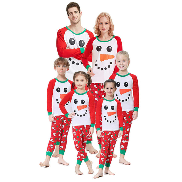 Julepysjamas Matchende Familiepysjamaser Foreldre-Barn Drakter Hjemmepysjamas Todelt Sett Picture color 儿童款140