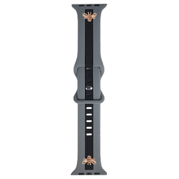 Kellon ranneke Apple Watch iWatch 38-41 S10/42mm Harmaa mustalla + ruusukultainen mehiläinen