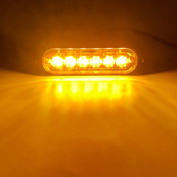 led blixtljus Blinkande gallerljus Bilnödljus 6LED VARNINGSLJUS polisljus för bil TRUCK blixtljus led-ljus 12v 24v red blue 1 piece