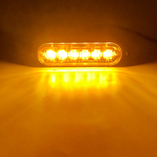 LED-blixtljus Blinkande grilljus Bil nödljus 6LED VARNINGSLJUS polisbelysning för bil LASTBIL strobe LED-ljus 12v 24v red blue 1 piece