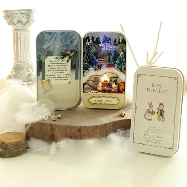 Box Teater Dukkehuse Træ Dukkehus Miniature Hjem Nostalgisk Tema Dukkehus Møbler Tilbehør Legetøj Til Børn A3
