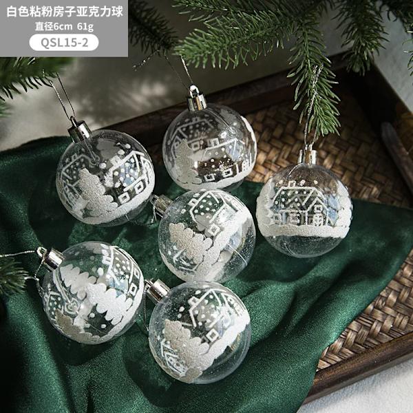 6 st 6 cm Juldekoration Transparenta Snöbollar Hängen God Jul Julgran Klara Julgranskulor Hängande Ornament Xmas Navidad C 6cm