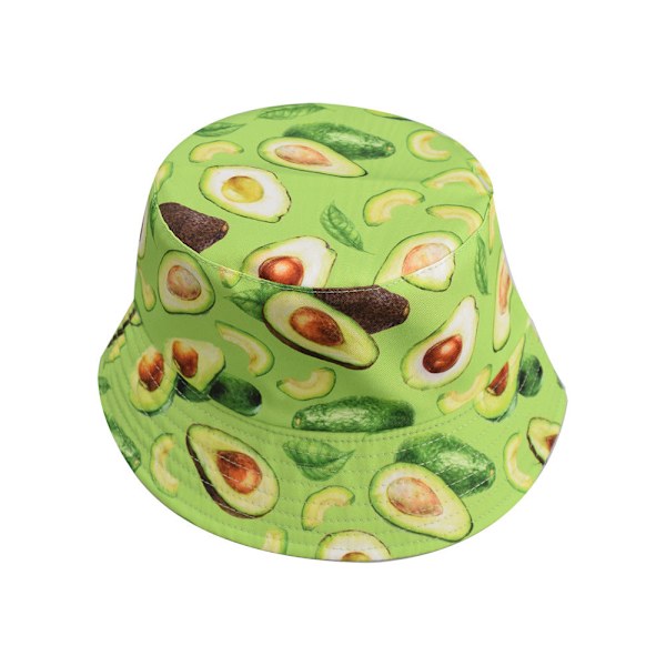 Avocado frugt mønster bucket hat skygge udendørs mænd og kvinder generel afslappet kasket 1 One Size