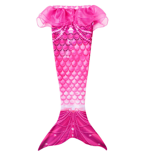 Barn Sjöjungfru Svans Prinsessa Mesh Baddräkt Delad Bikini Set Tredelat Set Badkläder Blue 150cm