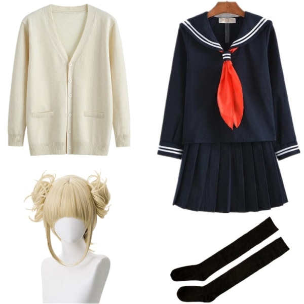 Anime My Hero Academia Boku No Hero Academia Cosplay Kostym Himiko Toga JK Uniform Tröja Kappa Halloween Kläder A7 M