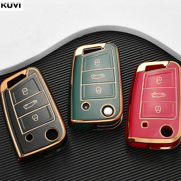 TPU Bil Fjärrkontroll Nyckel Fodral Skal För Golf 7 MK7 Tiguan MK2 För SEAT Ateca Leon FR 2 Ibiza För Skoda Octavia A7 Red