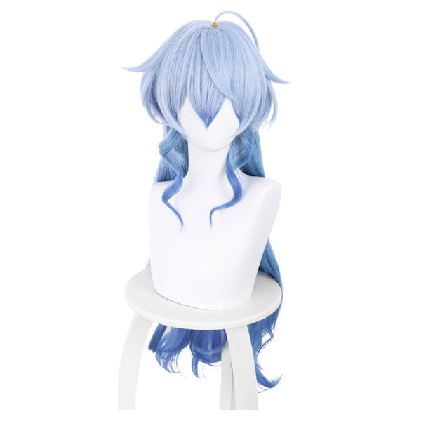 Spel Genshin Impact Ganyu Cosplay Peruk Blå 80cm Värmebeständig Syntetisk Hår Partyperuker Default Title