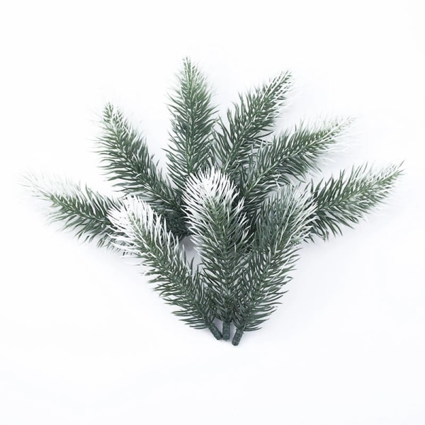 100 stk. kunstige planter Plastik fyrrenåle snefnug Julekrans materiale Bryllup Dekorative blomsterkranse Boligindretning 1