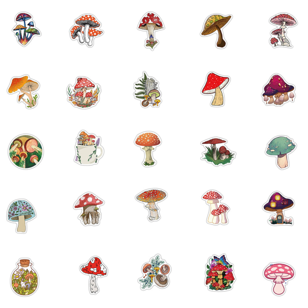 50 stk. tegneserie svampe plante graffiti klistermærker søde rejse skateboard kuffert guitar bagage laptop sjove klistermærker 50PCS Mushroom