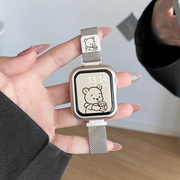 Kellon ranneke Apple Watch iWatch SE/4/5/6 40mm Tähtisumu Väri Hunajapurkki Nalle Puh + Suojakotelo