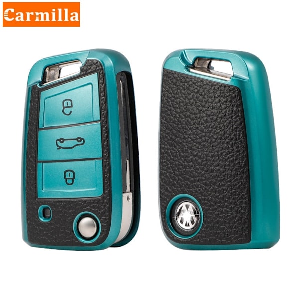 TPU Læder Bil Nøgle Etui Cover til Golf 7 MK7 Tiguan MK2 til SEAT Ateca Leon FR 2 Ibiza til Skoda Octavia A7 Red Key Case