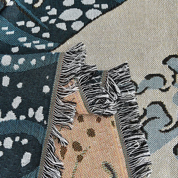 Textile City Japansk Enkel Stil Våg Hem Tyg Sofffilt Dammskydd Jumbo Storlek Dubbel Soffkudde Camping Picknick Tyg sea wave 180x180