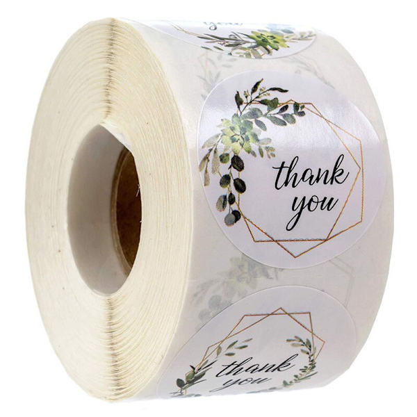 500 st Runda Etiketter Handgjorda Kraftpapper Förpackningsetikett för Godis Dragee Påse Presentförpackning Packpåse Bröllop Tack Etiketter 73-Kraft supporting
