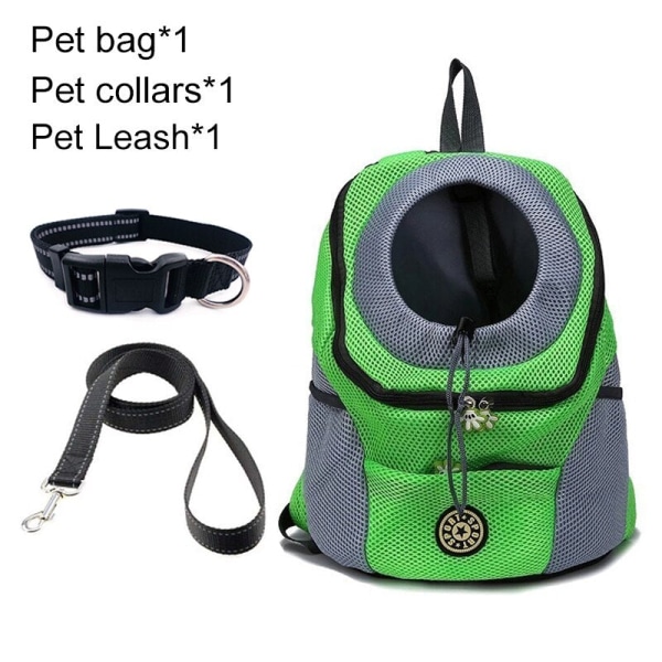 Hundbärväska Ryggsäck för Hundar Ut Dubbel Axel Bärbar Reseryggsäck Utomhus Hundbärväska Reseset Green Set S for 0-5kg