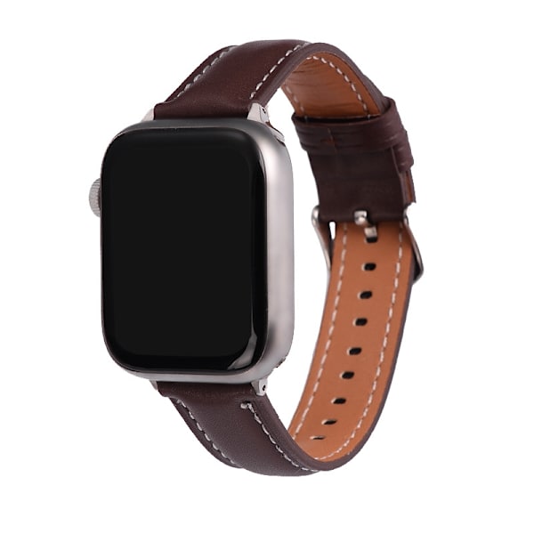 Klockarmband för Apple Watch iWatch 42/44/45/49mm - med anslutning Vanligt spänne mörkbrun mikrofiber
