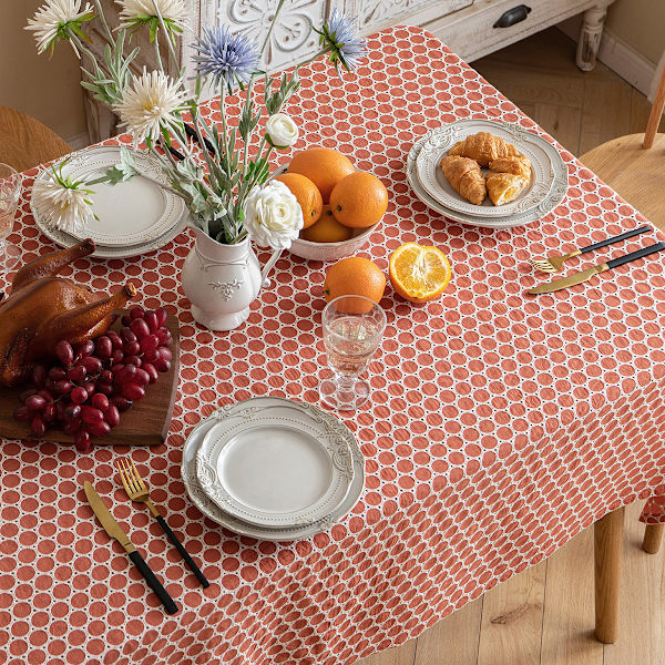 Bordsduk i europeisk stil med spetsbroderi, dammduk, rektangulär bordsduk, kaffebordsduk, bordsmatta Wine Red 140 * 140cm