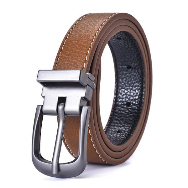 Yksinkertainen musta ohut vyö, korealainen retro-neulasolkikiinnitys, farkkujen vyö, opiskelija Brown 2 models 110CM