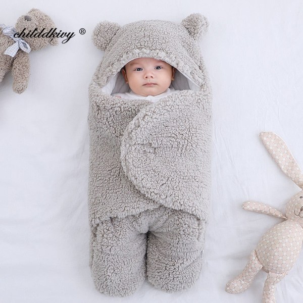 Pehmeät vastasyntyneen vauvan kapalointipeitot vauvan makuupussi kirjekuori vastasyntyneelle unipussi puuvilla paksuuntunut kotelo vauvalle 0-9 kuukautta red-Fleece 9M