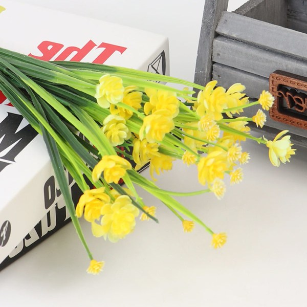Kunstige Blomster Simulation Buket af Blomster Udendørs Buske Uvandet Plante Hængende Blomsterpotter Hjemmefest Have Veranda Vindue HQ-4-Purple