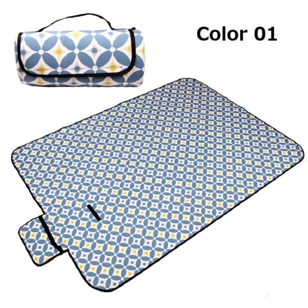 Bärbar Hopfällbar Picknickmatta Utomhus Campingmatta Nationell Stil Tryckt Tjockare Fuktsäker Pad Strandfilt Baby Turistmatta Color 03 150x100cm