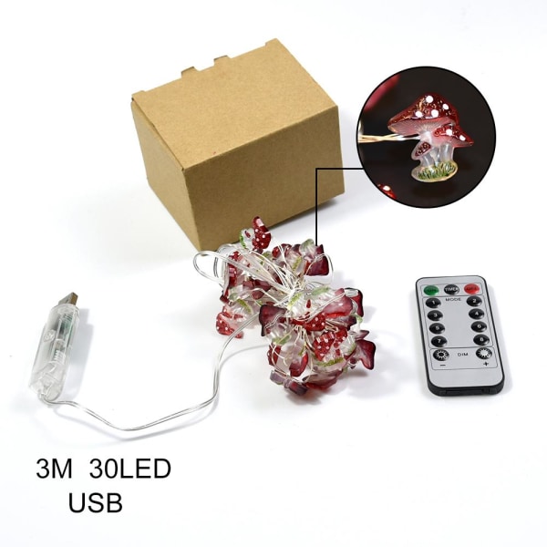 3M 30LED Julenissen Snømann LED Lyslenke USB Eventyrlys Juletre Dekor Ornamenter Nyttår 2023 Gaver Default Title