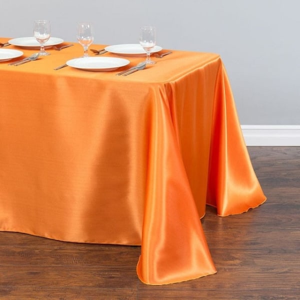 Vit duk polyester bordsduk rektangulär satin duk för födelsedag Jul hem party dekoration bröllop tillbehör Peach 145x396cm