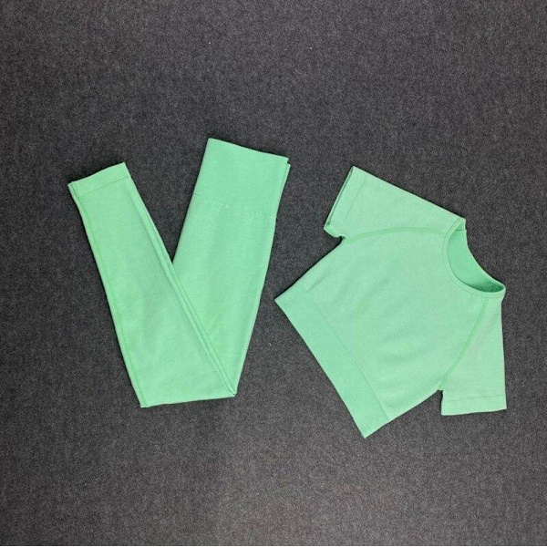 Joogasetti Toppeja Ja Leggingsejä Aktiivivaatteet Naisten Treenausvaatteet Green x M