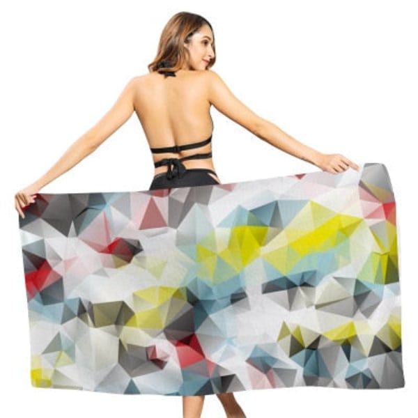 Kreativt Geometrisk Print Strandhåndklæde Udendørs Hurtigtørrende Svømning Surfing Sport Håndklæder Yoga Måtte Strandstol Tæppe 80*160cm 2 80x160m