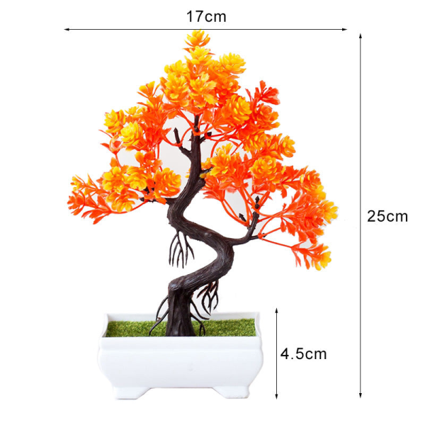 Nya konstgjorda växter Tall Bonsai Små trädkrukväxter Falska blommor Krukprydnader för heminredning Hotell Trädgårdsinredning Style3-B