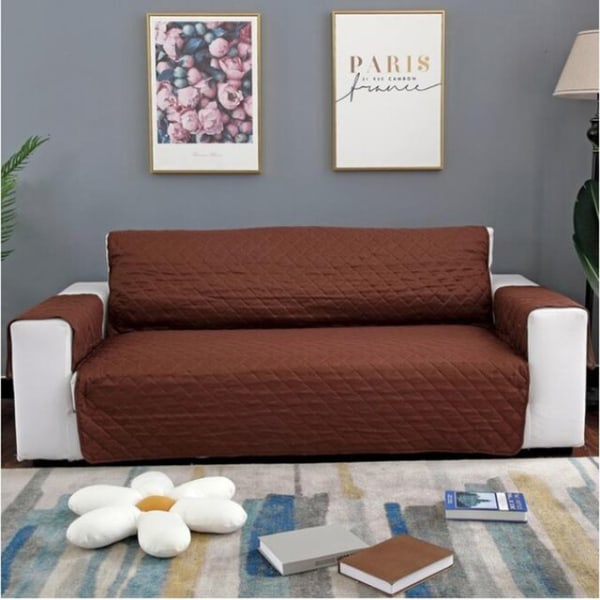 1/2/3-sits Vändbart Quiltat Soffskydd Vattentätt Möbelskydd Fåtöljöverdrag för Recliner Husdjur Hundar Barn Matta Red 250x180cm