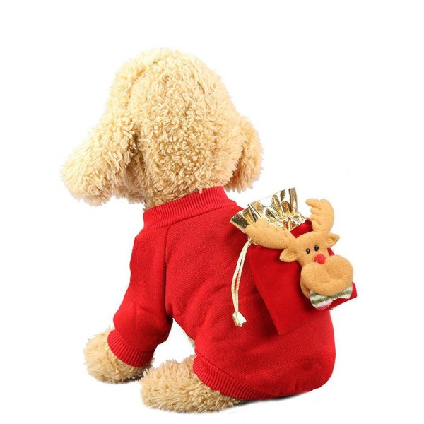 Solu Jul Hundkläder för Hundar Kappa Älgdräkt Vinter Halloween Kostym för Små Stora Hundar Husdjurskläder Outfit Red L