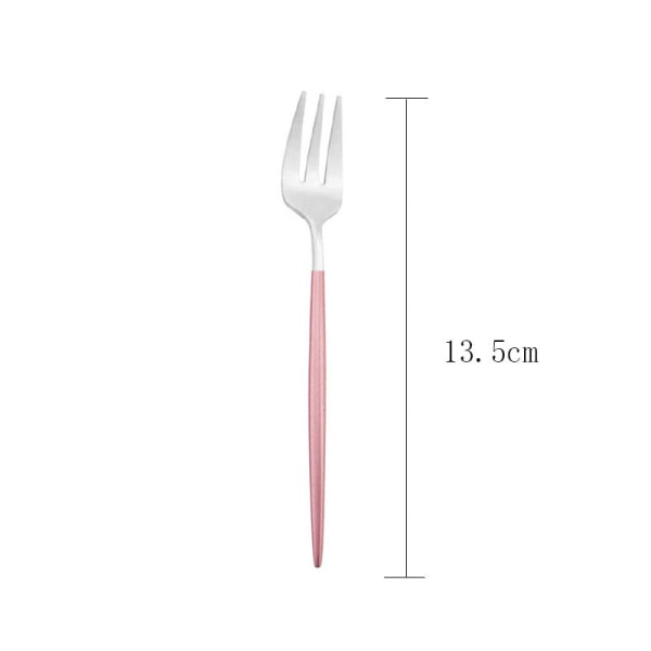 Portugisisk rustfritt stål liten gaffel Western Daily Refreshments kakegaffel servise Western ensfarget speil tre tenner fruktgaffel Pink silver
