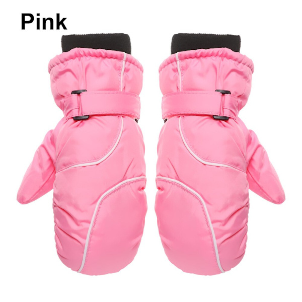1 par Nya Mode Barn Vinter Snö Varma Handskar Pojkar Flickor Skidhandskar Vindtäta Vattentäta Tjocka Vantar Håller Fingrarna Varma blue 1-7 years One Size