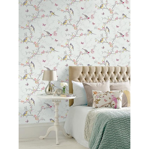Phoebe Birds tapet Holden Soft Teal Soft Teal