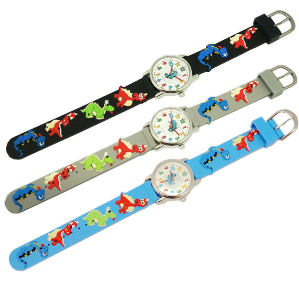 Ny 3D Cartoon Dinosaur Watch Söt Watch Plast Watch Blue